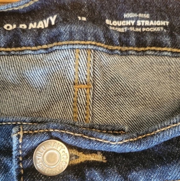 Old Navy High Rise Slouchy Straight Leg Denim Jeans Size 12 - Picture 4 of 4